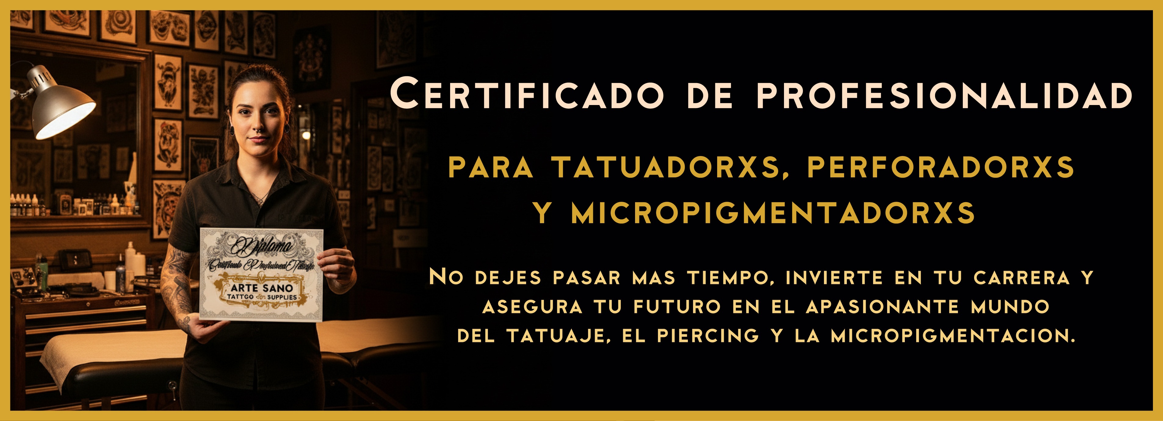 Certificado de profesionalidad para tatuadores, perforadores y micropigmentación 