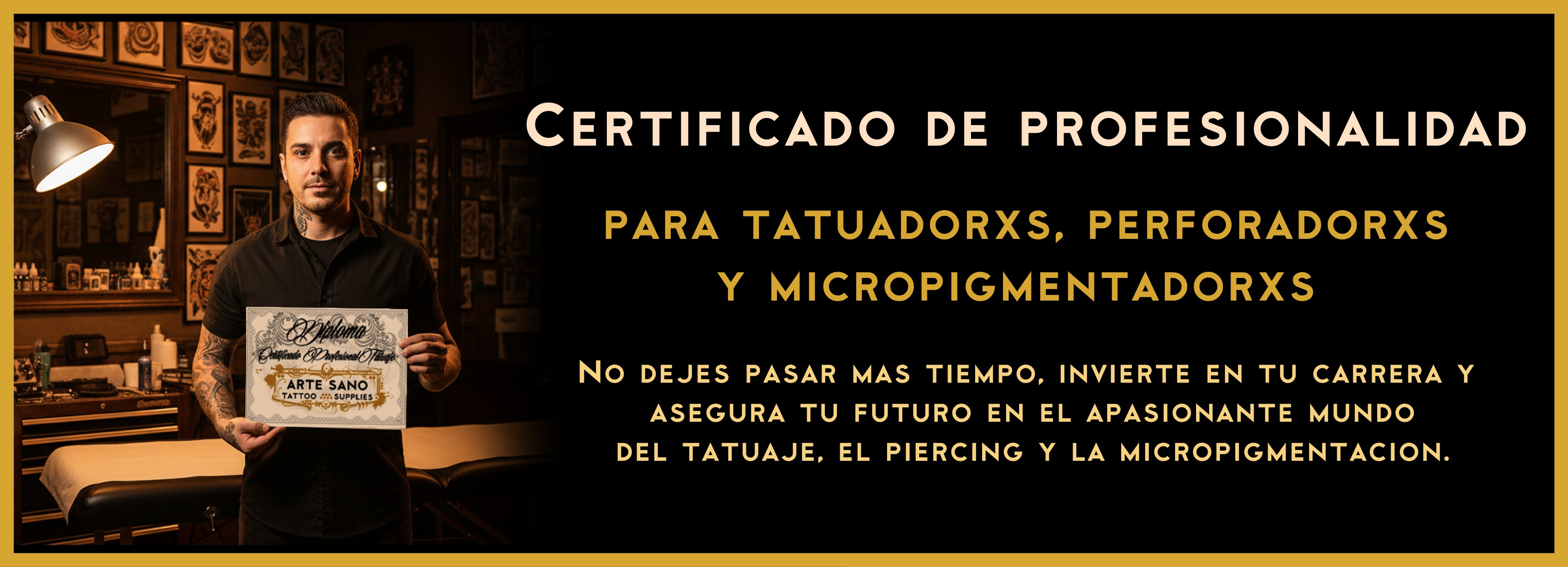 Certificado de profesionalidad para tatuadores, perforadores y micropigmentación 